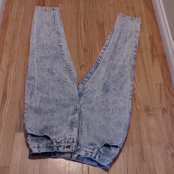 Bonjour International Acid Wash Denims Jeans High Waisted 80s Vintage Cute Bows - Picture 6 of 16